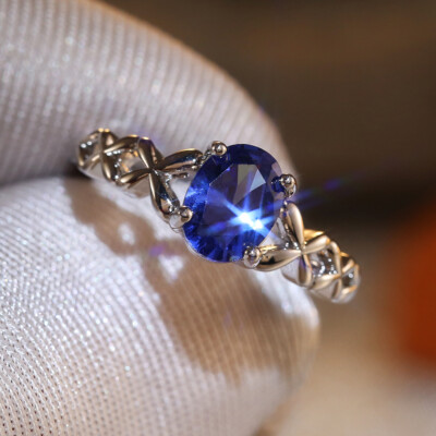 Pretty Oval Cut Cubic Zircon 925 Silver Ring Anniversary Women Ring Sz 6-10