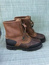 Polo sport Ralph Lauren leather brown big boys youth boots 6.5 B
