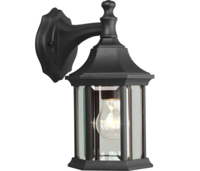 NEW Progress Lighting P5919-31 Outdoor Wall Sconce Black Aluminum Beveled Glass