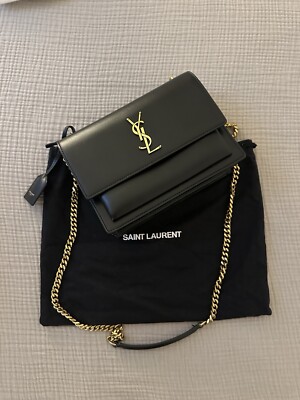 Saint Laurent Paris Sunset Medium Smooth Leather Black/Gold