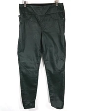 Rock & Republic Denim Rx Slimming Pull On Faux Leather Fever Pants Green Size 10