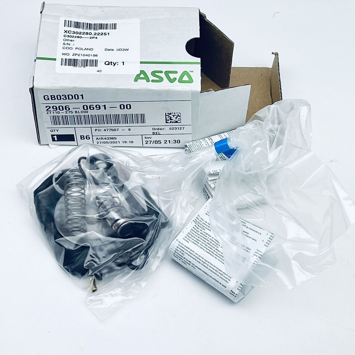 2906069100 BLOW DOWN VALVE KIT ( ZT110-275 BLOW ) FOR ATLAS 2906069100 BLOW DOWN VALVE KIT ( ZT110-275 BLOW ) FOR ATLAS