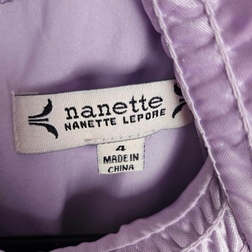Nanette Lepore Orchid Bloom Lavender Satin Smocked High Low Dress Size 4 - 第 5/10 張圖片