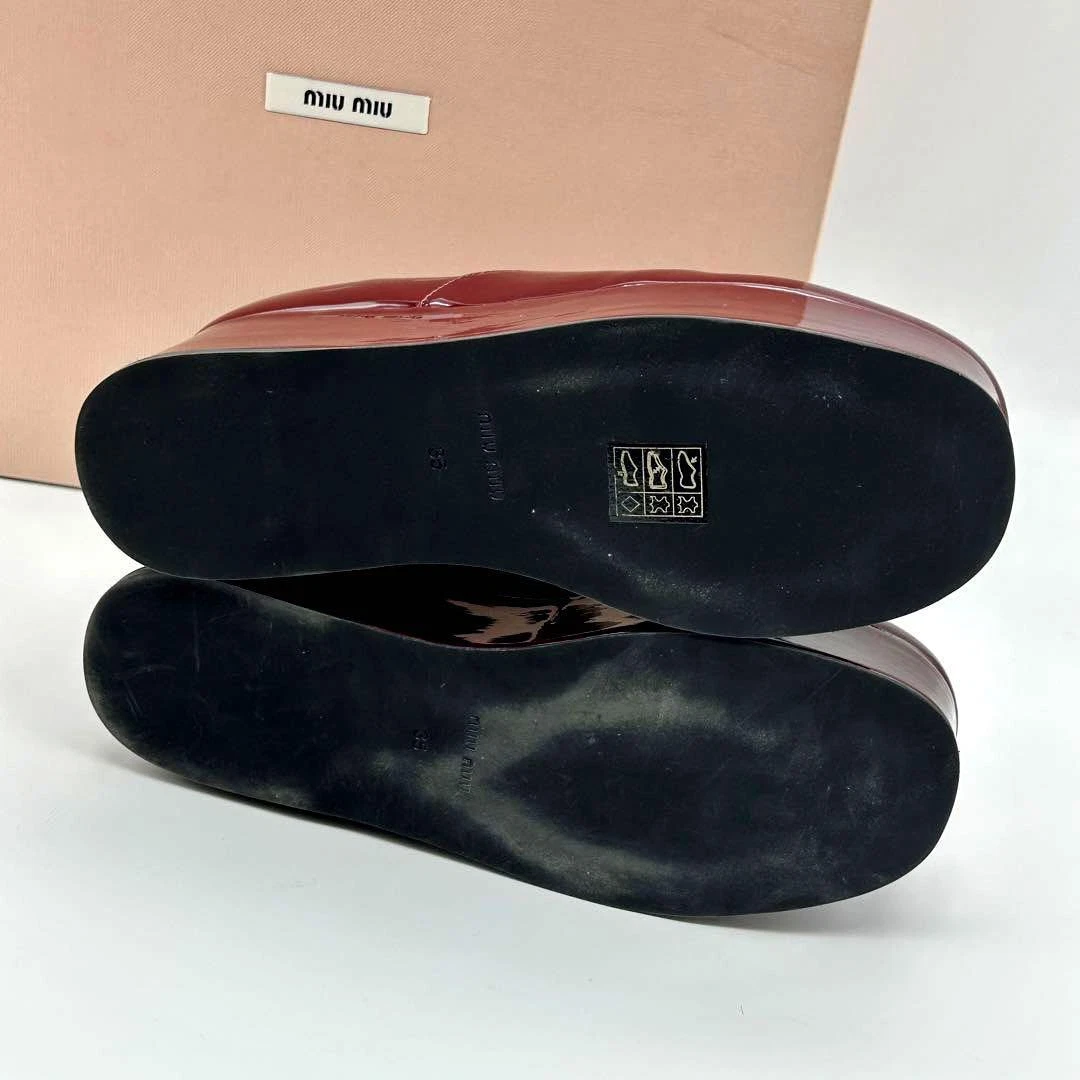 MIU MIU Scarpe eleganti donna MIUMIU vernice bordeaux taglia 35 usate con scatola firmate