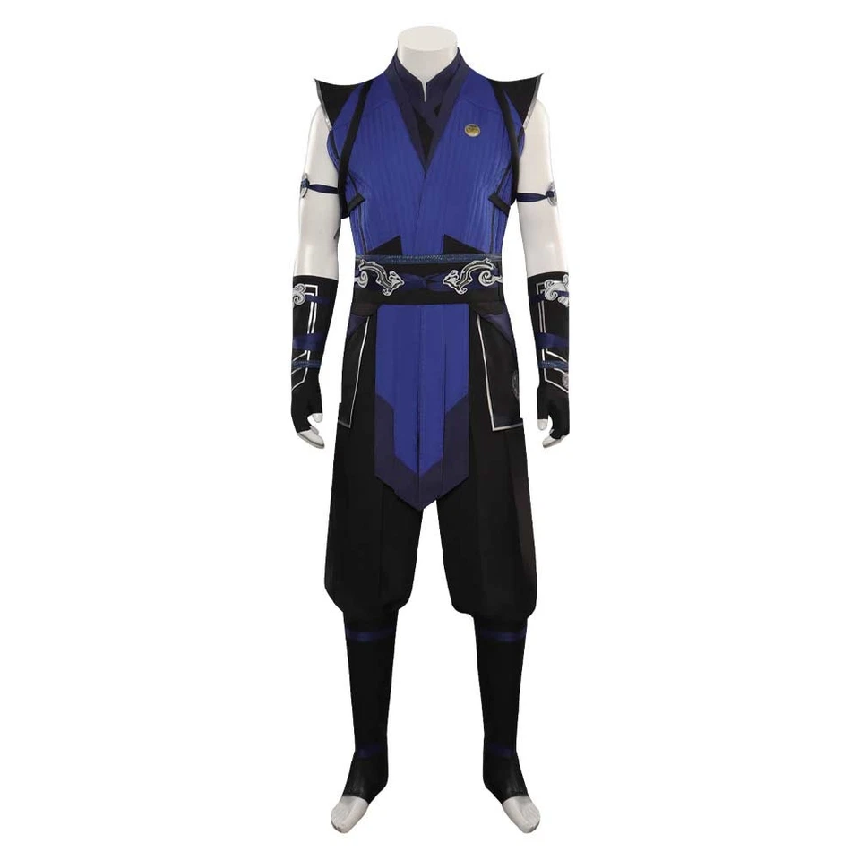 Mortal Game MK:Sub-Zero Cosplay costume Halloween party Blue outfit+Latex Mask - Image 2 of 4