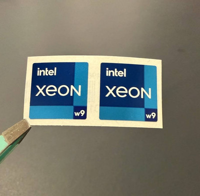 2 x Intel XEON w9 Sticker Label  Decal Badge 18mm x 18mm