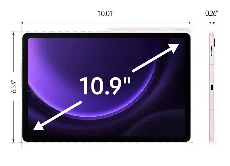 Samsung Galaxy Tab S9 FE (10.9”) Model SM-X510 WIFI 128GB Lavender NEW SEALED - Image 2 of 4