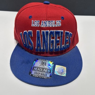 Los Angeles Angels Snapback Hat Red Blue   Headlines   Flat Brim   Preowned