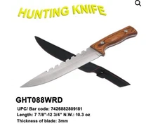 12.75" Wood Rambo Hunting Bowie Survival Knife with Nylon Sheath. gift