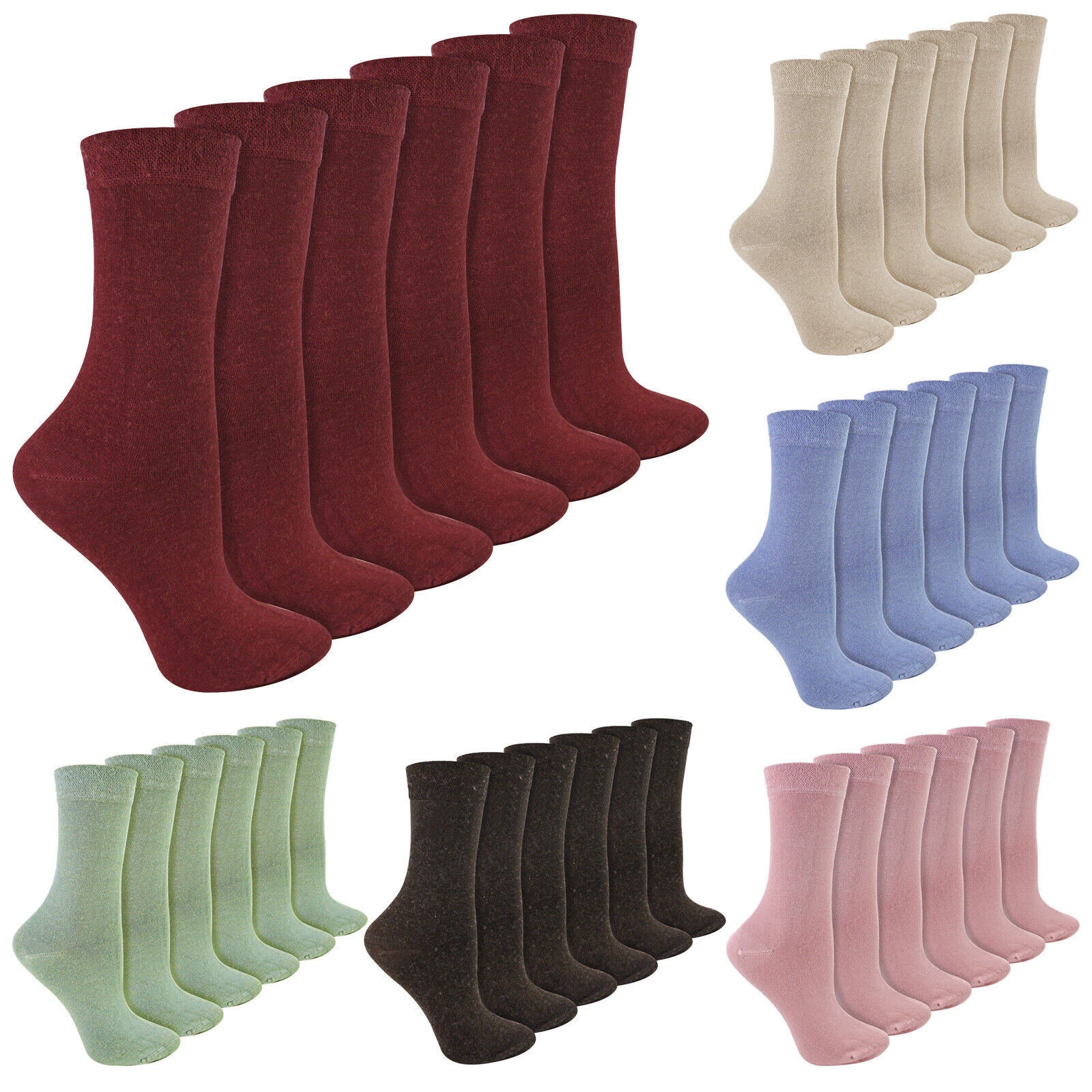 Ladies 6 Pack Bamboo & Merino Wool Blend Socks
Opens in a new window or tab