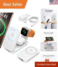 3-in-1 Wireless Charging Station - 15W Fast Mag-Safe Charger for Apple Devices