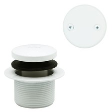 White Tip Toe Bathtub Drain Plug Trim Kit with Faceplate and Screws 1 Pack