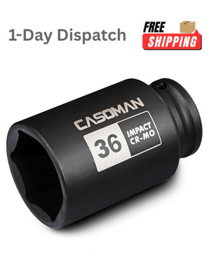 36mm Impact Socket 1/2'' Drive Deep 6 Point CR-MO Axle Nut Socket Tool