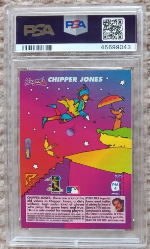 1997 Topps Gallery Peter Max Serigraphs Chipper Jones PSA 10 Atlanta Braves - Bild 2 von 2