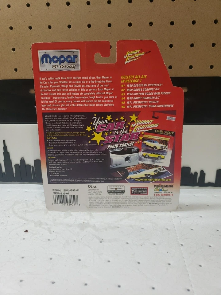 Johnny Lightning 1994 Dodge Ram Custom Pickup Mopar Or No Car Series Red / White - Image 3 of 3