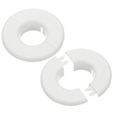 2 Pcs Wall Split Flange 1.5" 37mm Round Detachable Escutcheon Buckles White
