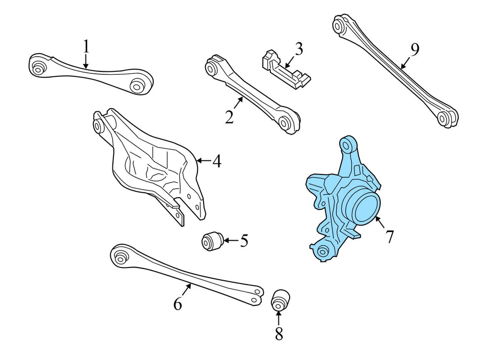 BMW 230I 2017-2023 - Nudillo de husillo trasero izquierdo con cojinete de rueda 6792515 Foto 4 de 4