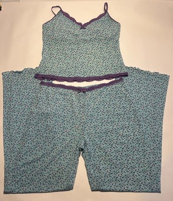 Women's Vintage Y2K VICTORIA'S SECRET Sheer Pajama Set Lounge Cami & Pants Small