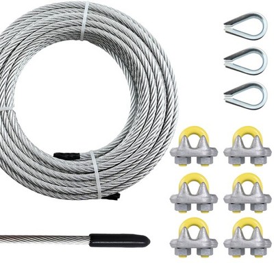 5/16 Steel Cable, 10Ft Wire Rope, 5/16'' Aircraft Cable with 7x19 Strands and ...