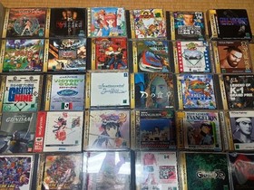 SEGA Saturn White Console HST-0014 Set w Controller + 12 Games Tested Japan