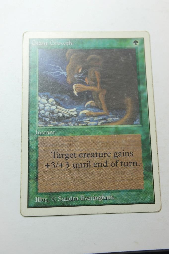 MTG Giant Growth x1- -Unlimited Edition-Mod/Heavy Play