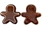HULL USA BROWN DRIP GLAZE STONEWARE GINGERBREAD MAN PLATTER VINTAGE PAIR