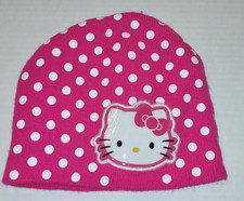 NWT HELLO KITTY knit hat Girl ONE SIZE FITS MOST 2T-10 hot pink