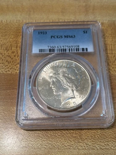 1923 PEACE SILVER DOLLAR PCGS MS 63