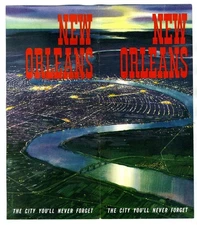 New Orleans Louisiana Brochures Maps Tours & Gluck's Condensed History 1950's
