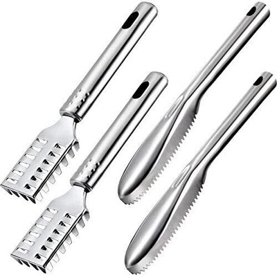 4 Pack Stainless Steel Fish Scale Remover Fish Skin Cleaning Scraper Tool