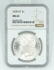 1878-CC NGC MS65 Morgan Silver Dollar Blast White