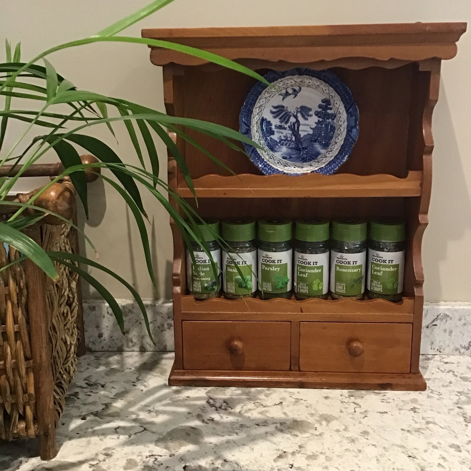 Vintage Small Farmhouse Spice Rack, Rustic Unit, Tabletop, Kitchen Wall Shelf
Opens in a new window