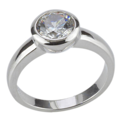 Solitärring mit Zirkonia von GOOIX aus 925 Silber