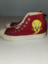 1993 Keds Canvas Looney Tunes High Top Red- Tweety Bird Women's Size 7.5