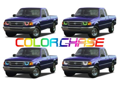Color Chasing LED Headlight Flow Halo kit for Ford Ranger 93-97