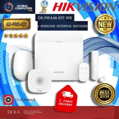 HIKVISION AX PRO Wireles Alarm Panel DS-PWA48-Kit-WB Supports 48 Zones + Sounder