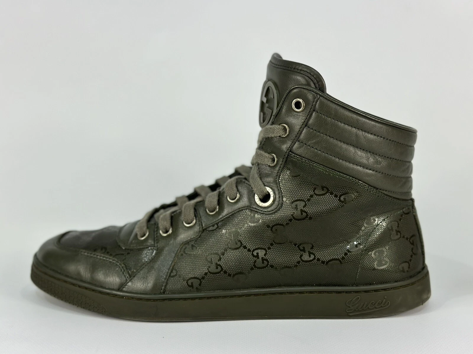 Baskets montantes homme Gucci Imprime monogramme militaire 259847 taille 9