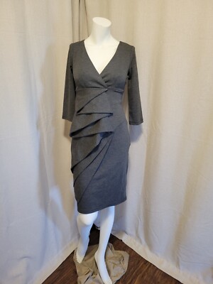 John Rocha John Faux Wrap Sheath Dress With Ruffle Sz 8