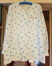 Hospitex Green/White Printed Warm up Scrub Jacket 2 pockets Size Lg
