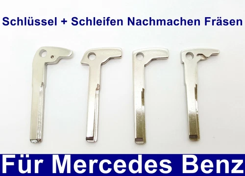 1x Replacement Key + Grinding Imitation Milling for Mercedes Benz Chrome
