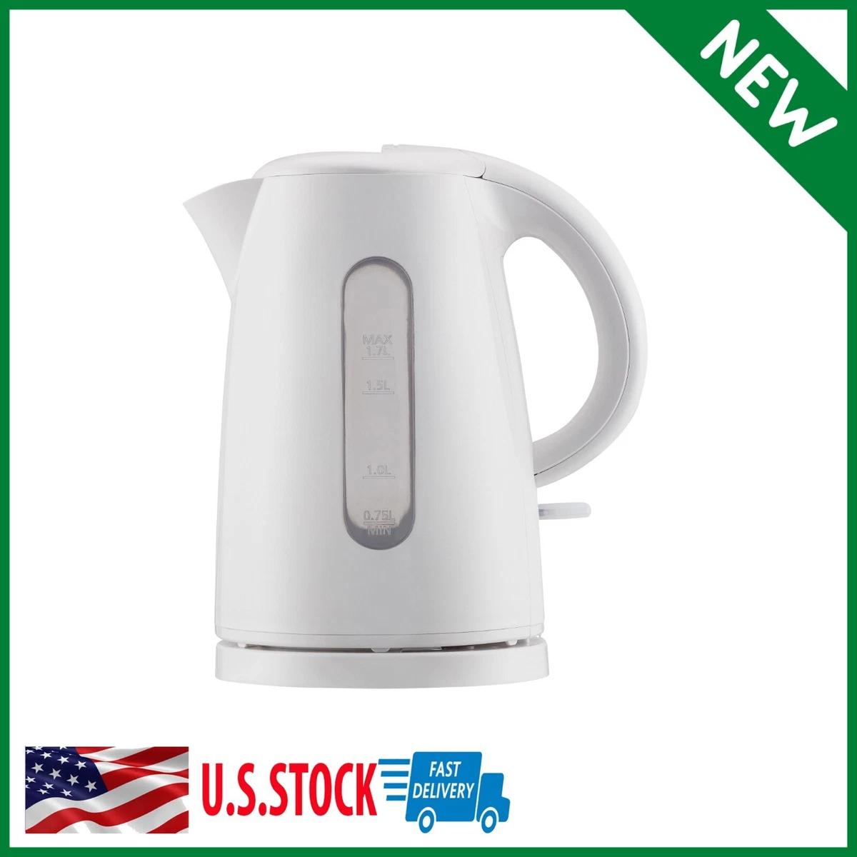 1.7-Liter Electric Kettle 1500W, 120V, Powerful Rapid-Boil