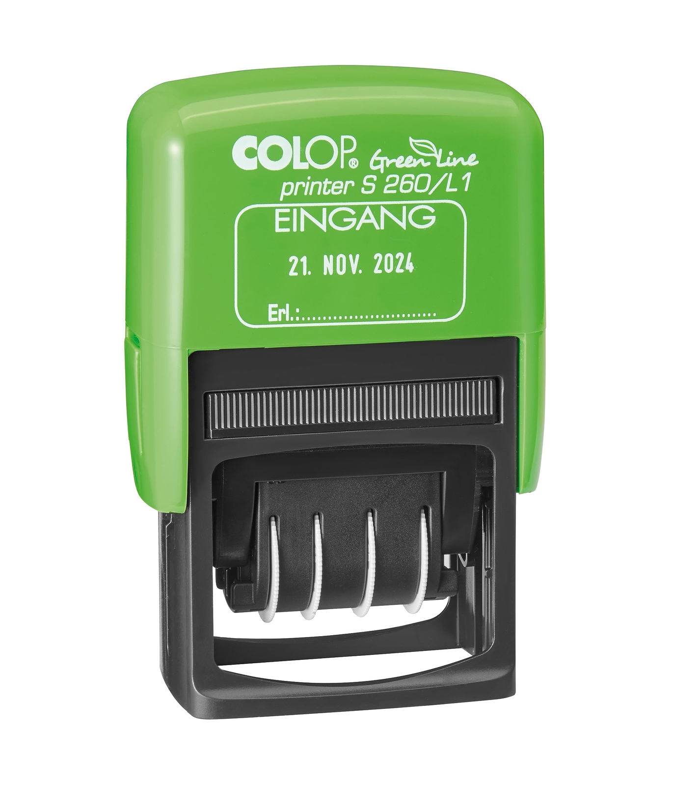 COLOP Printer S260 Green Line, date German and text input with two-color imprint