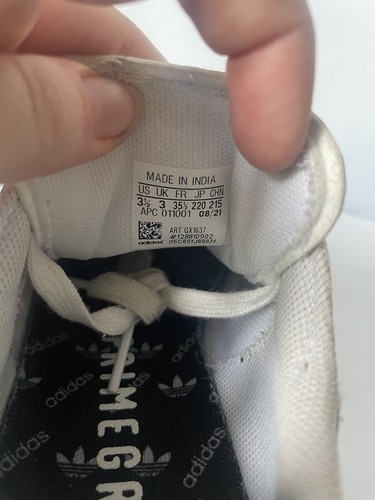Adidas Stan Smith White and Black Trainer Sneakers Holo Primegreen UK 3 - Picture 12 of 12