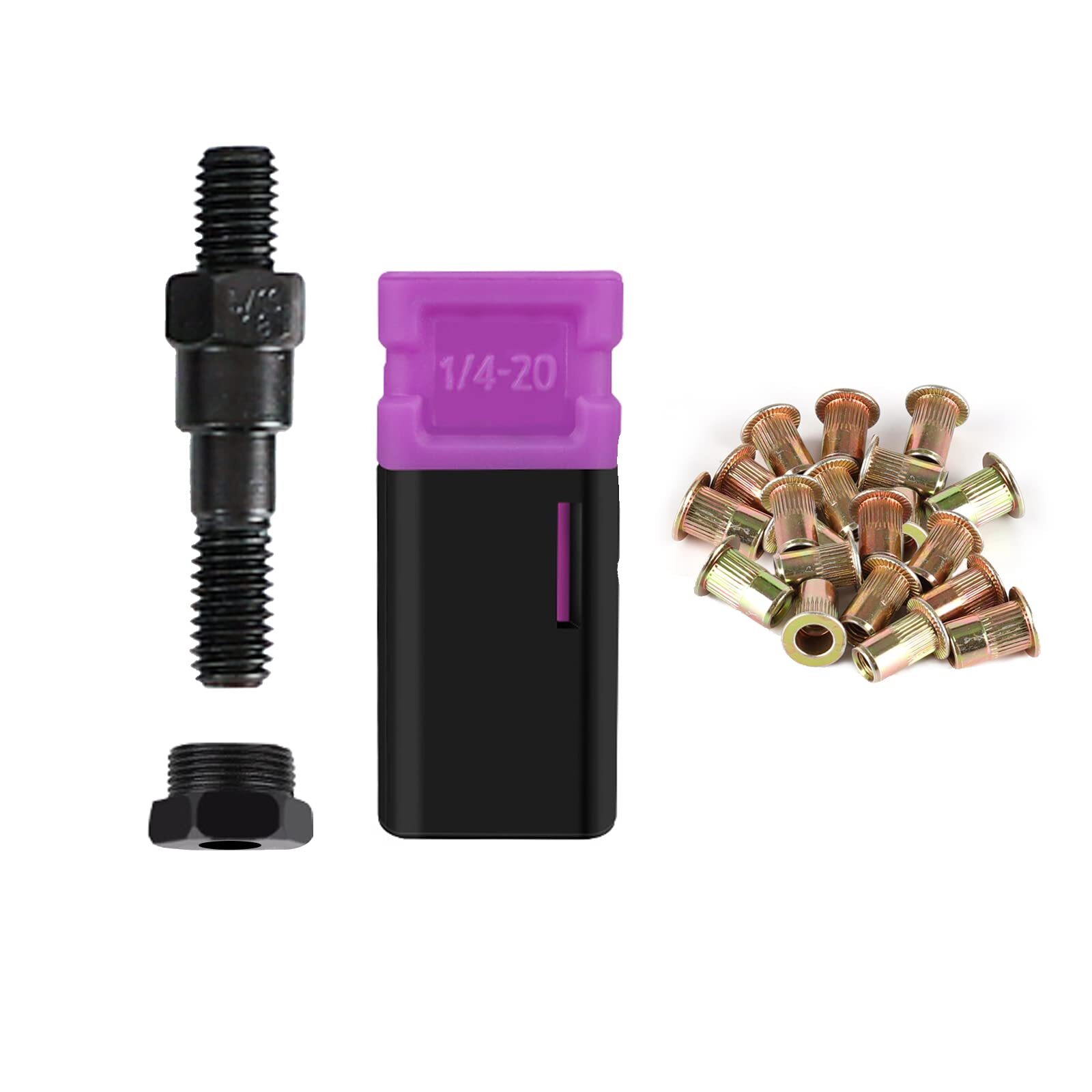 Rivet Nut Tool Rivnuts Nutserts 1/4-20 & 20 Rivet Nut Kit NT600, NT700 & NT80...