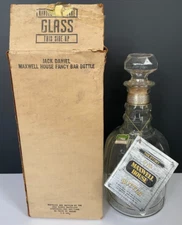 Jack Daniels Maxwell House Fancy Bar EMPTY Half Gallon Bottle, Box, Tag