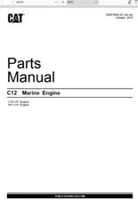 CAT Caterpillar C12 Marine Engine C1Z1-Up NFL1-Up Parts Catalog Manual PDF USB