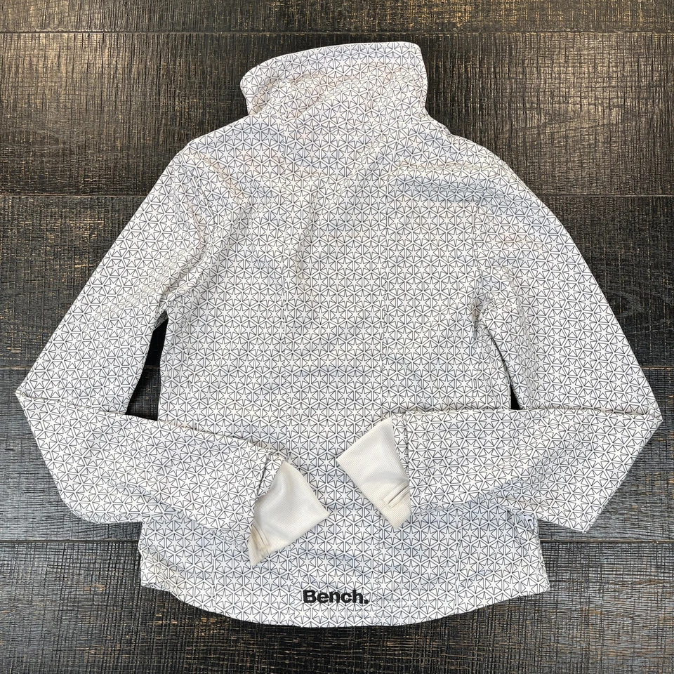 Bench White Geometric Nylon Side Full Zip Jacket Women's Size L - Image 2 of 4