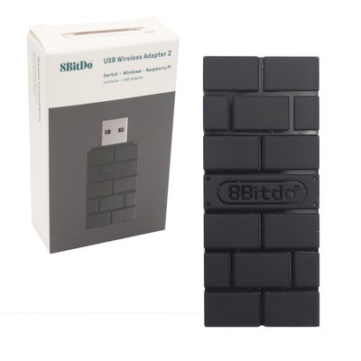 8Bitdo USB Wireless Adapter 2 for Switch PC macOS Raspberry Pi Black