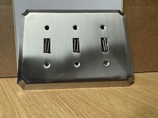 allen roth 3-Gang Standard Size Satin Nickel Steel Toggle Wall Plate