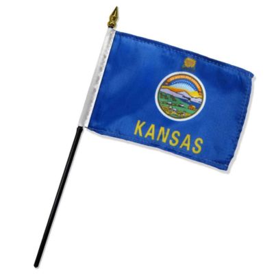 Kansas State Flag 4''x6'' Desk Table Stick 100D